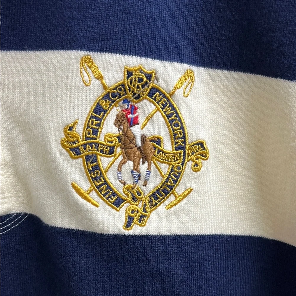 Polo by Ralph Lauren women’s Navy and Cream long sleeve Shirt size xs - Picture 4 of 9